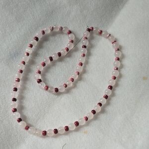 Chic Rose and Crimson Beaded Necklace